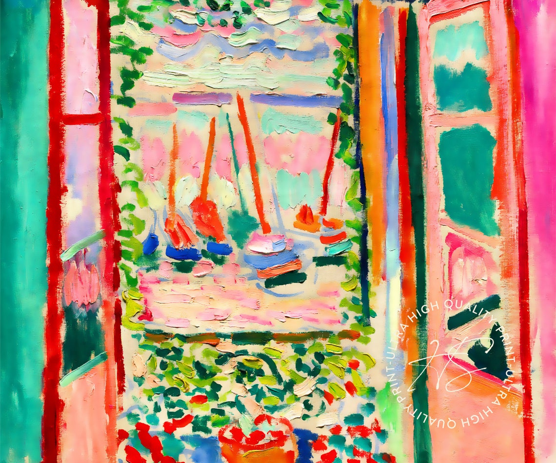 Henri Matisse Open Window Collioure 1905 Fauvist Sailboats Art Print - Image 4