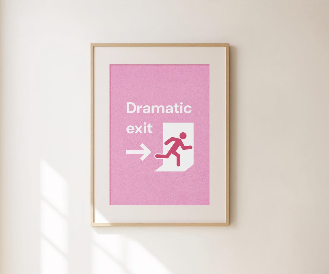 Dramatic Exit, Funny Hallway Poster - Image 2