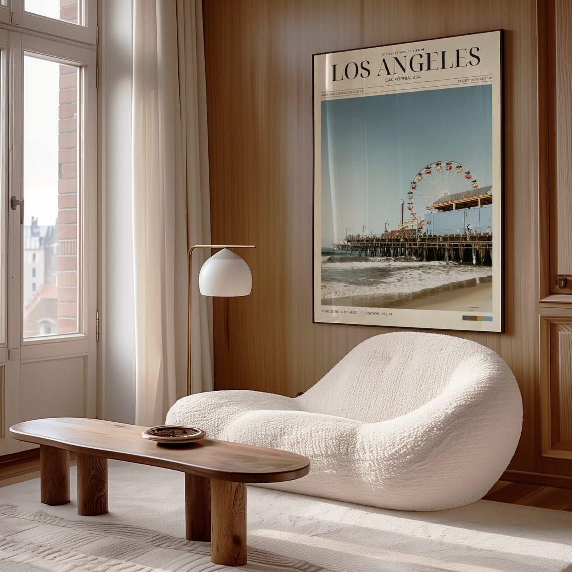 Travel Poster Los Angeles Poster Santa Monica Pier Wall Art For Living Room Vintage Posters In Los Angeles Print Modern Office Wall Art - Image 4