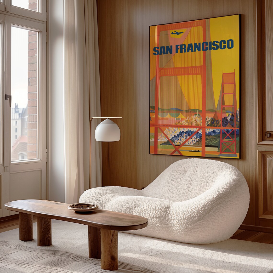 San Francisco Vintage Poster Travel Sf Bridge Art Retro Cityscape Wall Decor For Living Room And Office Home And Birthday Gifts - Image 4