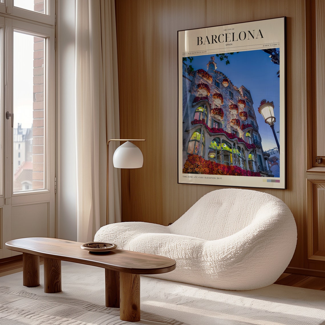 Travel Poster Barcelona Passeig De Gracia Poster Barcelona Poster Vintage Spain Poster Antique Wall Art For Living Room Modern Building - Image 4