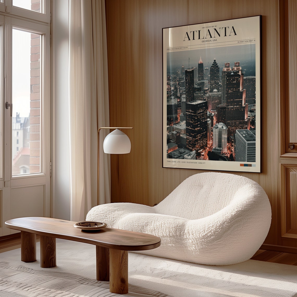 Travel Poster Atlanta Poster Vintage Posters In Atlanta Print Atlanta Cityscape Wall Art For Living Room Modern Office Wall Art - Image 4