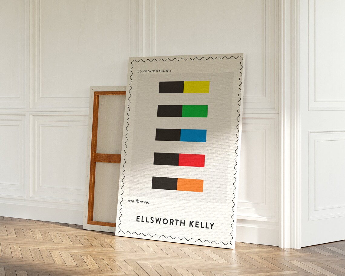 Ellsworth Kelly Color Over Black 2012 Geometric Color Bar Art Print - Image 3