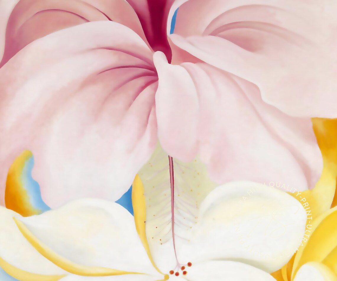 Georgia O'Keeffe Hibiscus Plumeria Tate Pink Tropical Floral Poster - Image 4