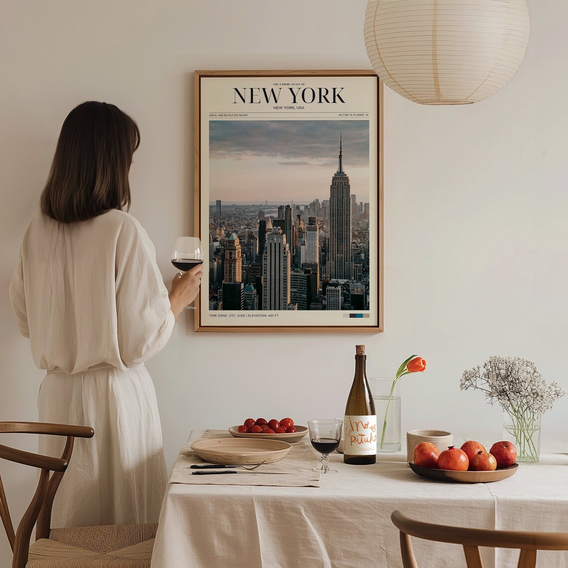 New York City Empire State Skyline View Vintage Travel Poster Print - Image 3