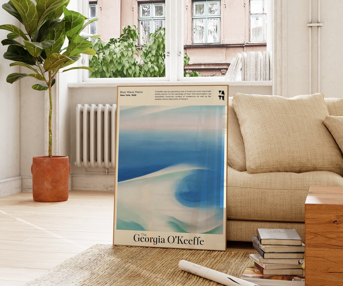 Georgia O'Keeffe Blue Wave Maine 1926 Exhibition Art Print Poster - Image 2