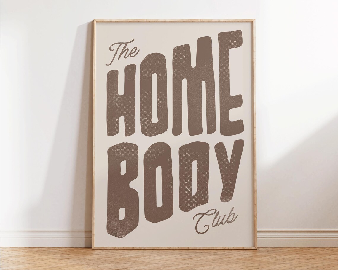The Homebody Club Art Aesthetic Apartment Decor Minimalist Typography Print Mid Century Modern Home Gifts Large Living Room Wall Art - Image 4