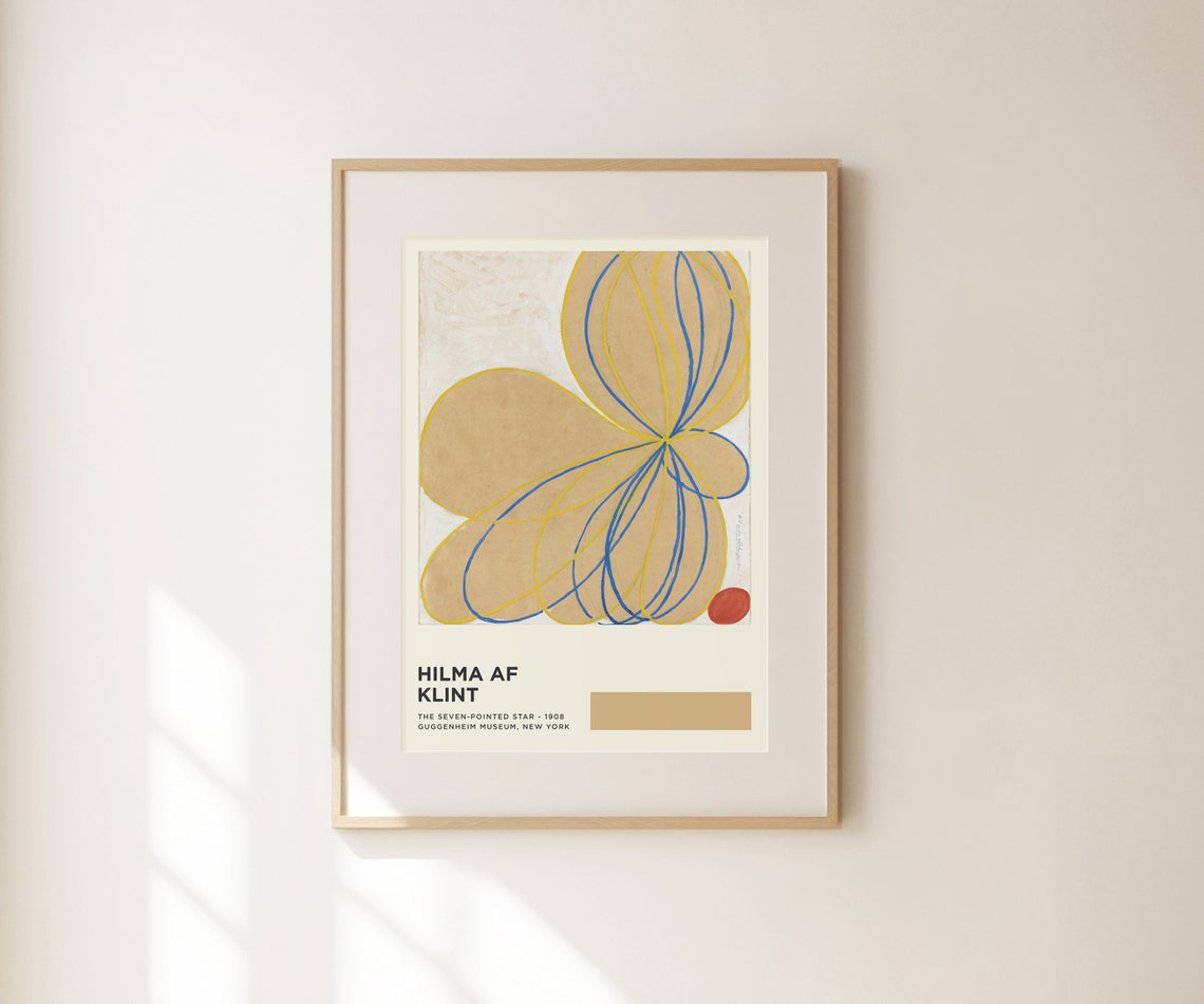 Hilma Af Klint Seven Pointed Star 1908 Brown Blue Abstract Art Poster - Image 2