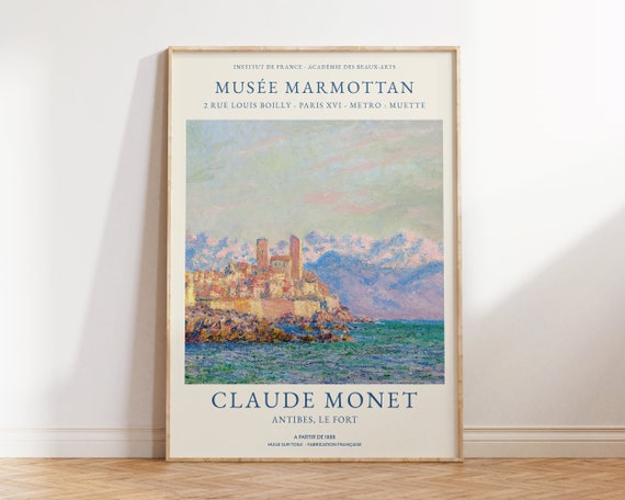 Claude Monet Print Antibes Le Fort Print Vintage Wall Decor Landscape Monet Wall Art Sea Wall Print Blue Large Wall Art Living Room