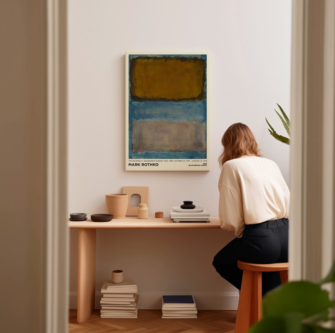 Mark Rothko Blue Brown Topaz 1968 Color Field Abstract Art Poster - Image 2
