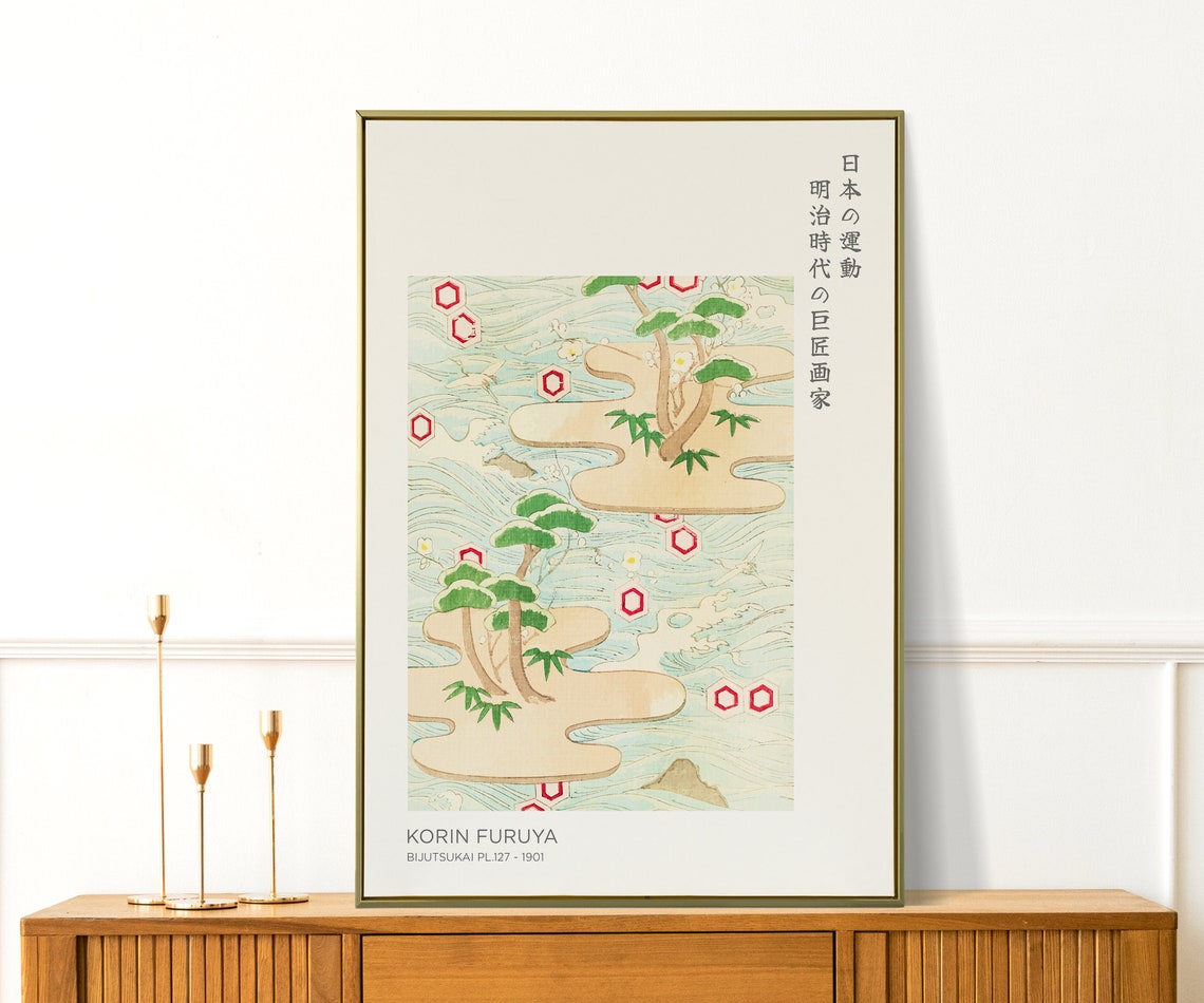 Korin Furuya Print Bijutsukai Japanese Island Sea Print Japanese Wall Art Large Japanese Art For Living Room Japanese Prints - Image 4