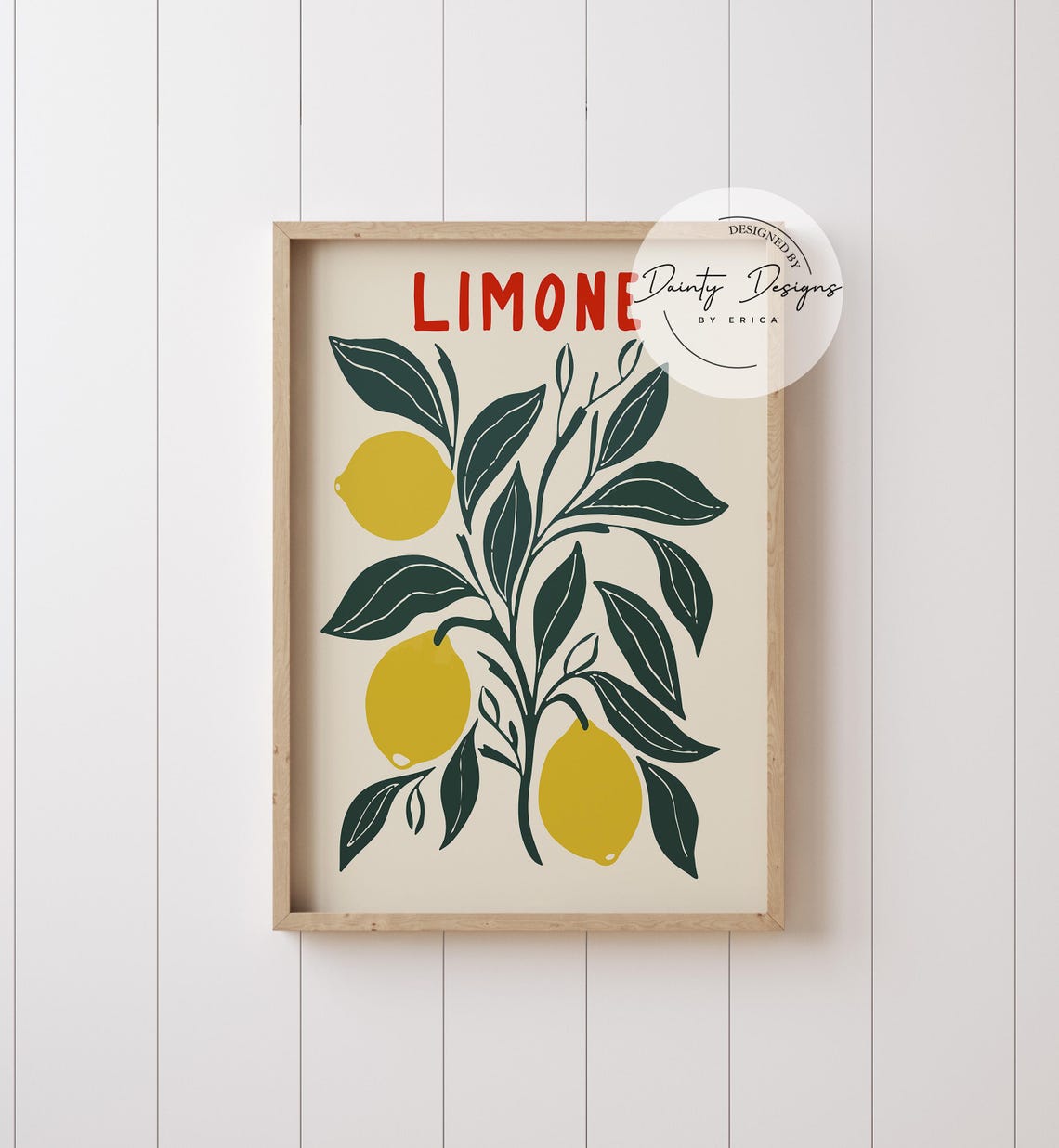 Limone Lemon Branch Poster Retro Italian Citrus Kitchen Decor - Image 3