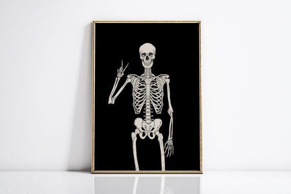 Skeleton Print Halloween Poster Halloween Wall Art Funny Halloween Decor Wall Art Fall Halloween Wall Decor Prints