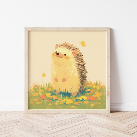 Lovely Hedgehog Illustration, Nursery Poster