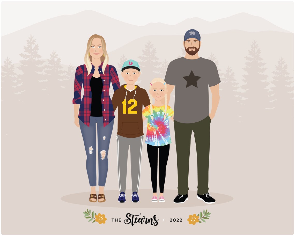 Custom Portrait Family Drawing Add On Person