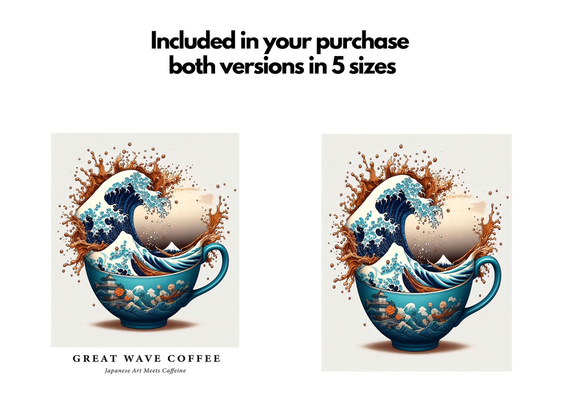 Hokusai Great Wave Coffee Cup Splash Caffeine Lover Wall Art - Image 2