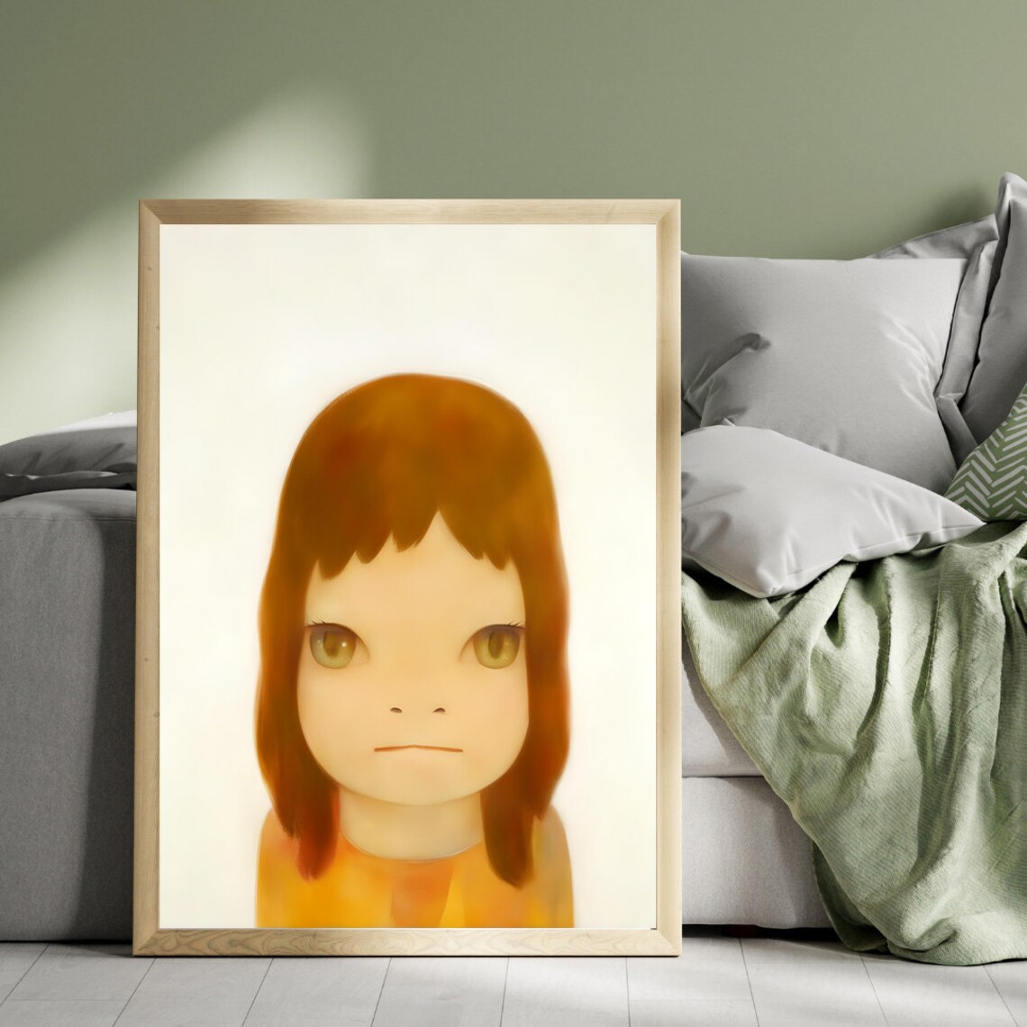Yoshitomo Nara Melancholic Gaze Of White Night Girl Portrait Poster - Image 3