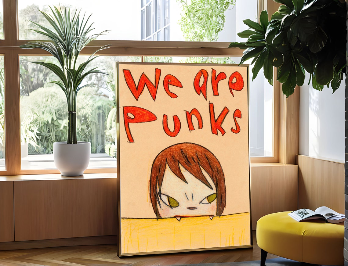 Yoshitomo Nara We Are Punks Rebellious Punk Child Quote Poster - Image 2