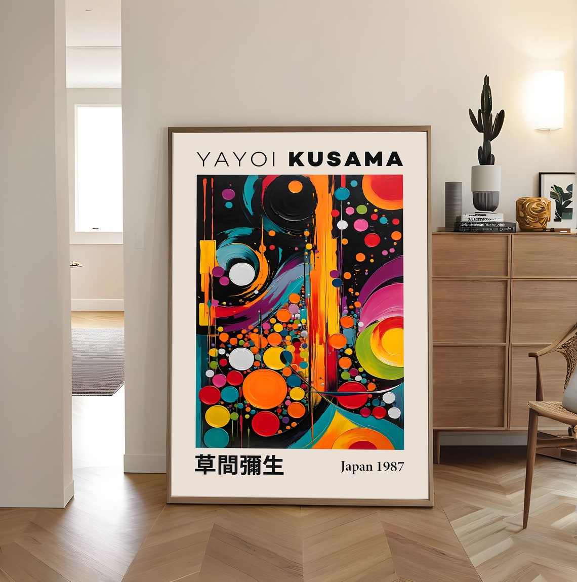 Yayoi Kusama Vibrant Abstract Circles In Motion Japan 1987 Poster - Image 2