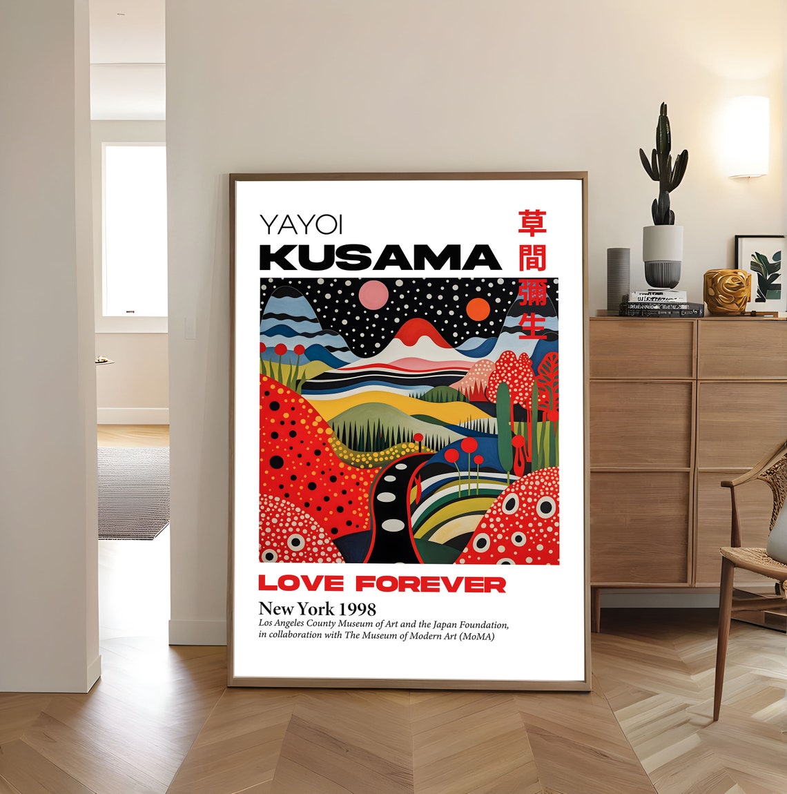 Yayoi Kusama Love Forever New York 1998 Night Mountain Poster - Image 2