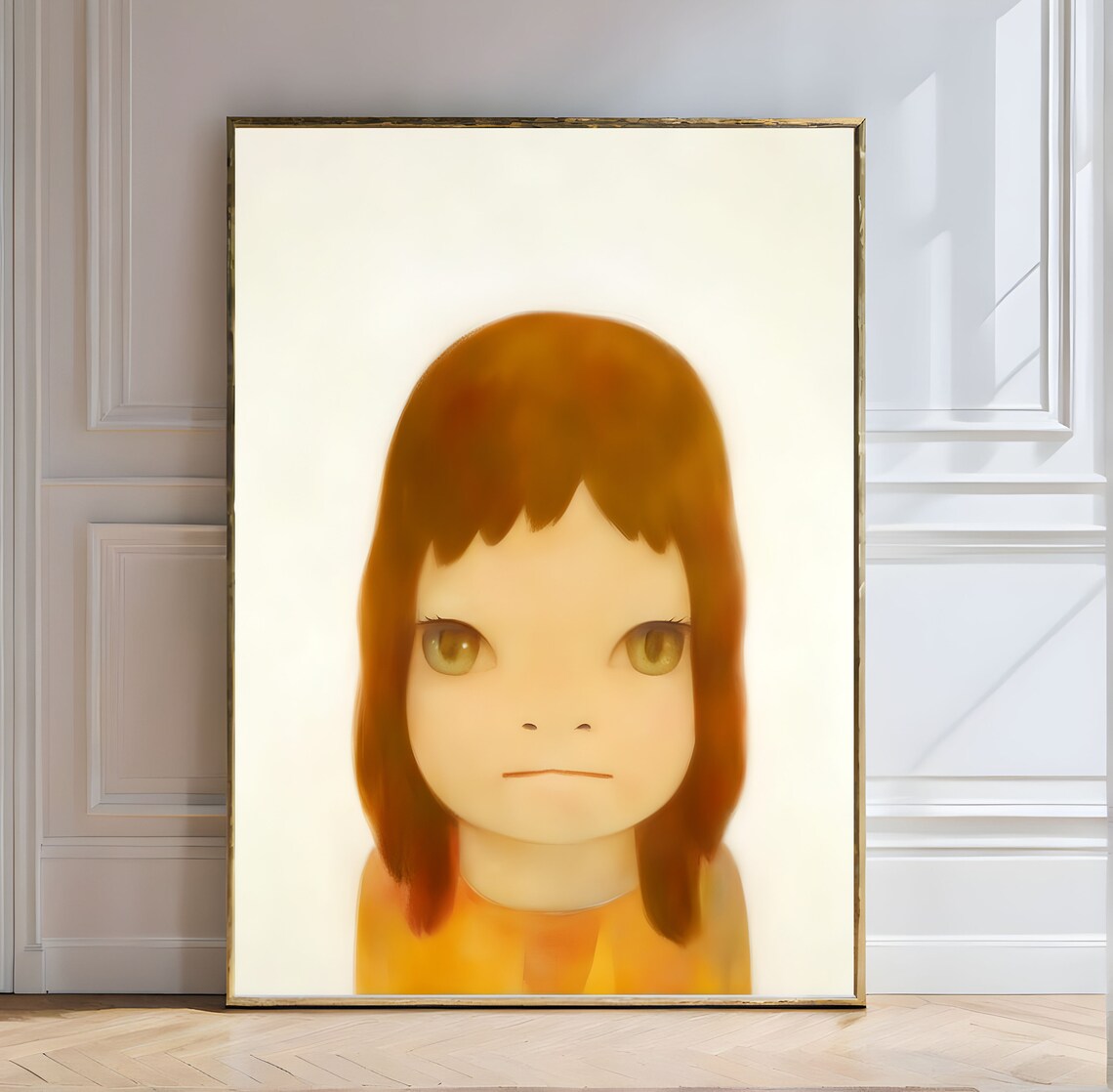Yoshitomo Nara Melancholic Gaze Of White Night Girl Portrait Poster - Image 5