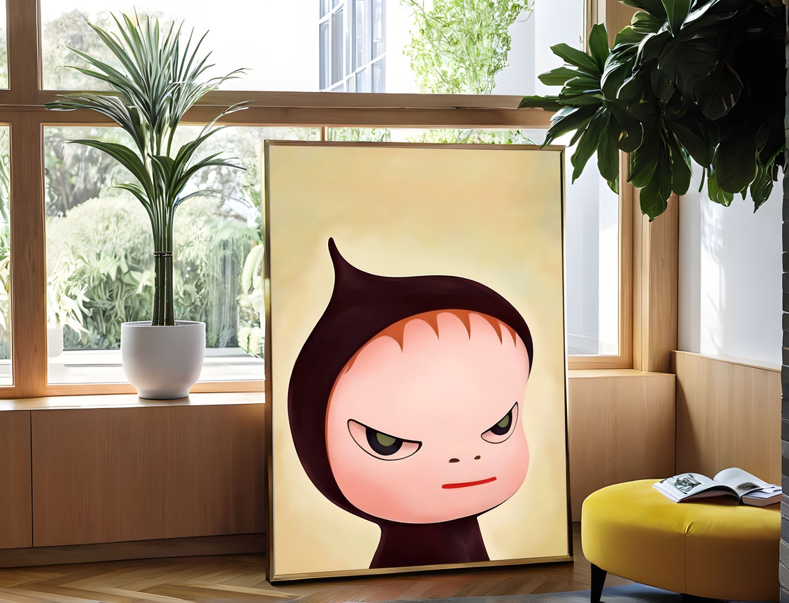 Yoshitomo Nara Whimsical Defiance In Black Hooded Child Poster - Image 3
