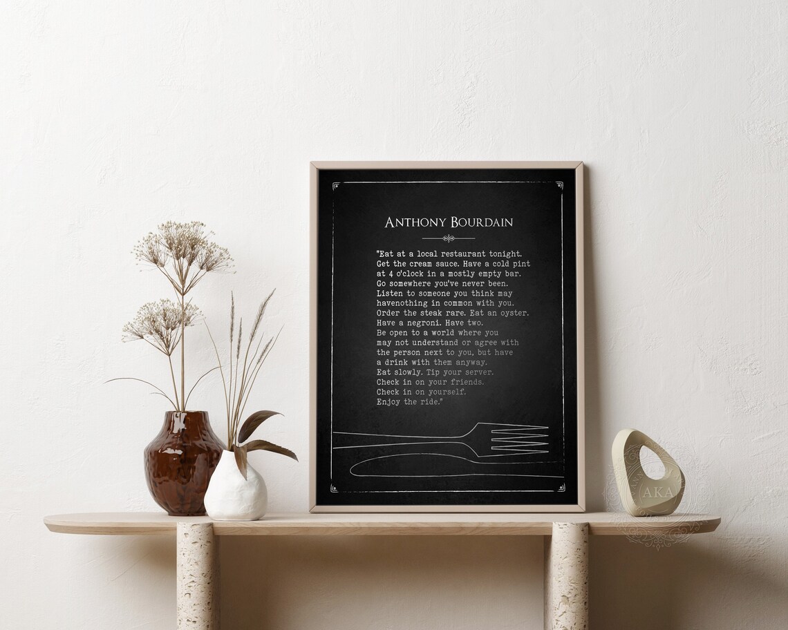 Anthony Bourdain Quote, Chalkboard Style Art Print - Image 4
