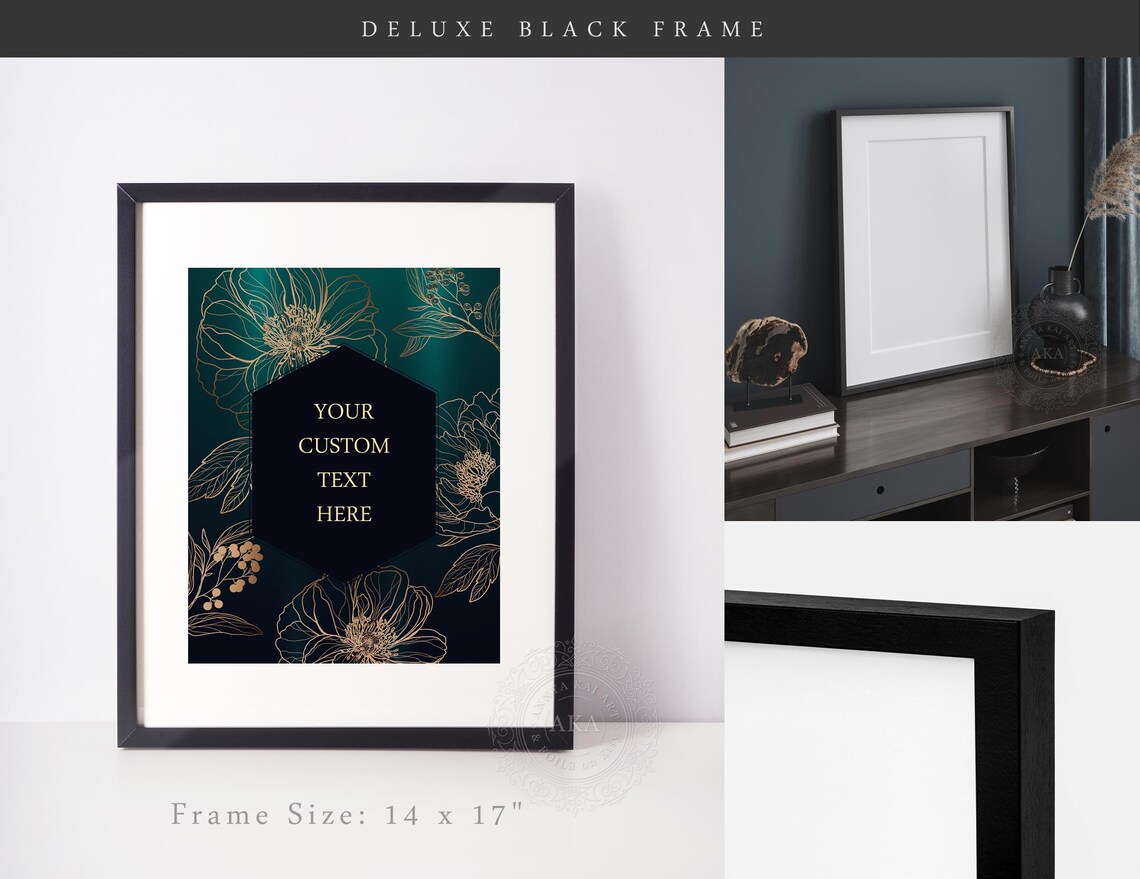 Custom Quote Print, Gold Botanical Art Poster - Image 2