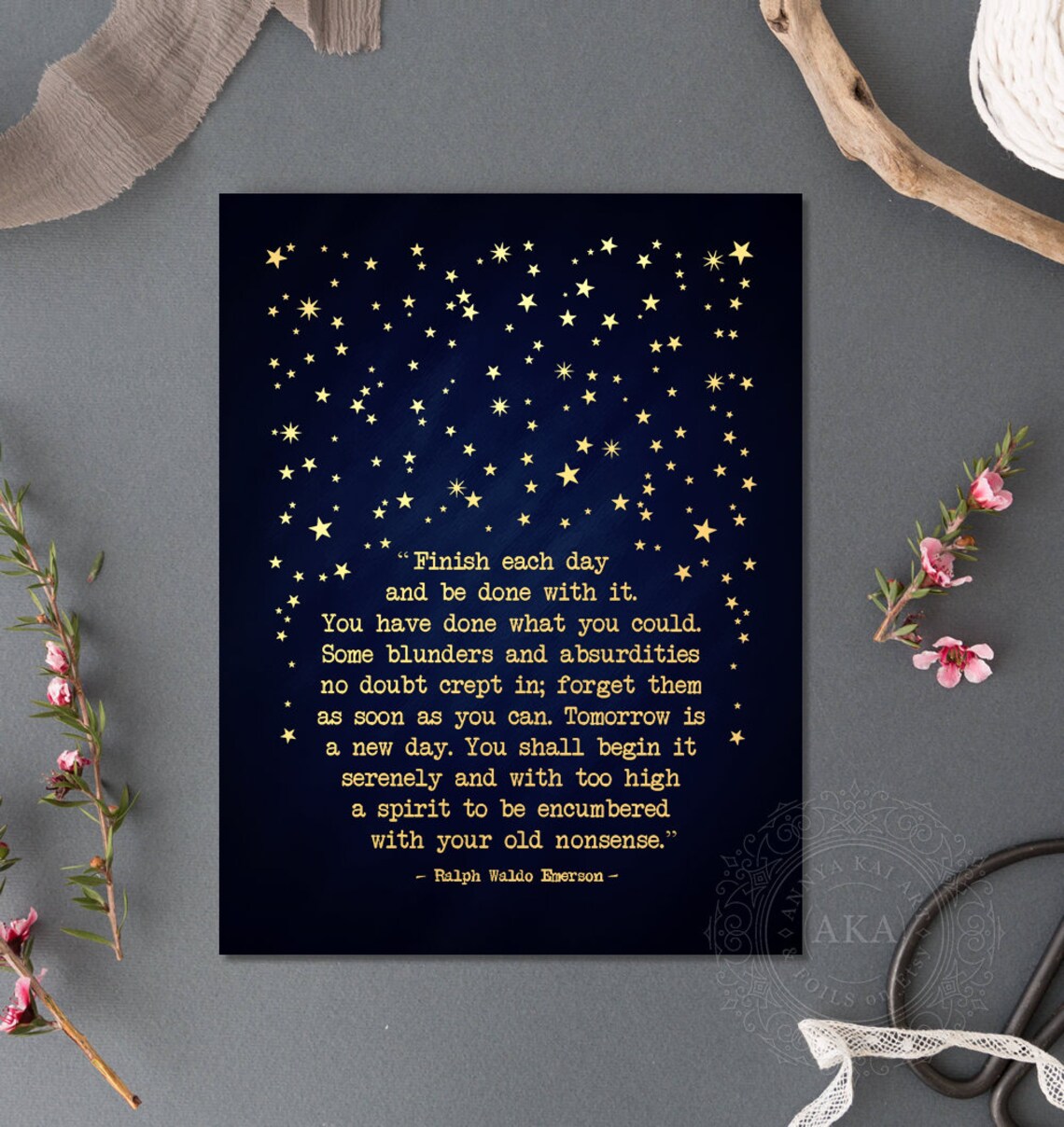 Ralph Waldo Emerson Quote Gold Inspirational Art Print - Image 4