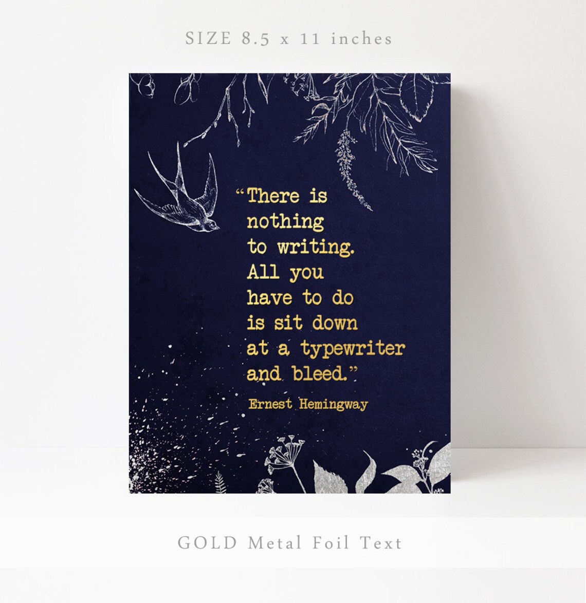 Ernest Hemingway Quote, Writer Inspiration Art Print - Image 3