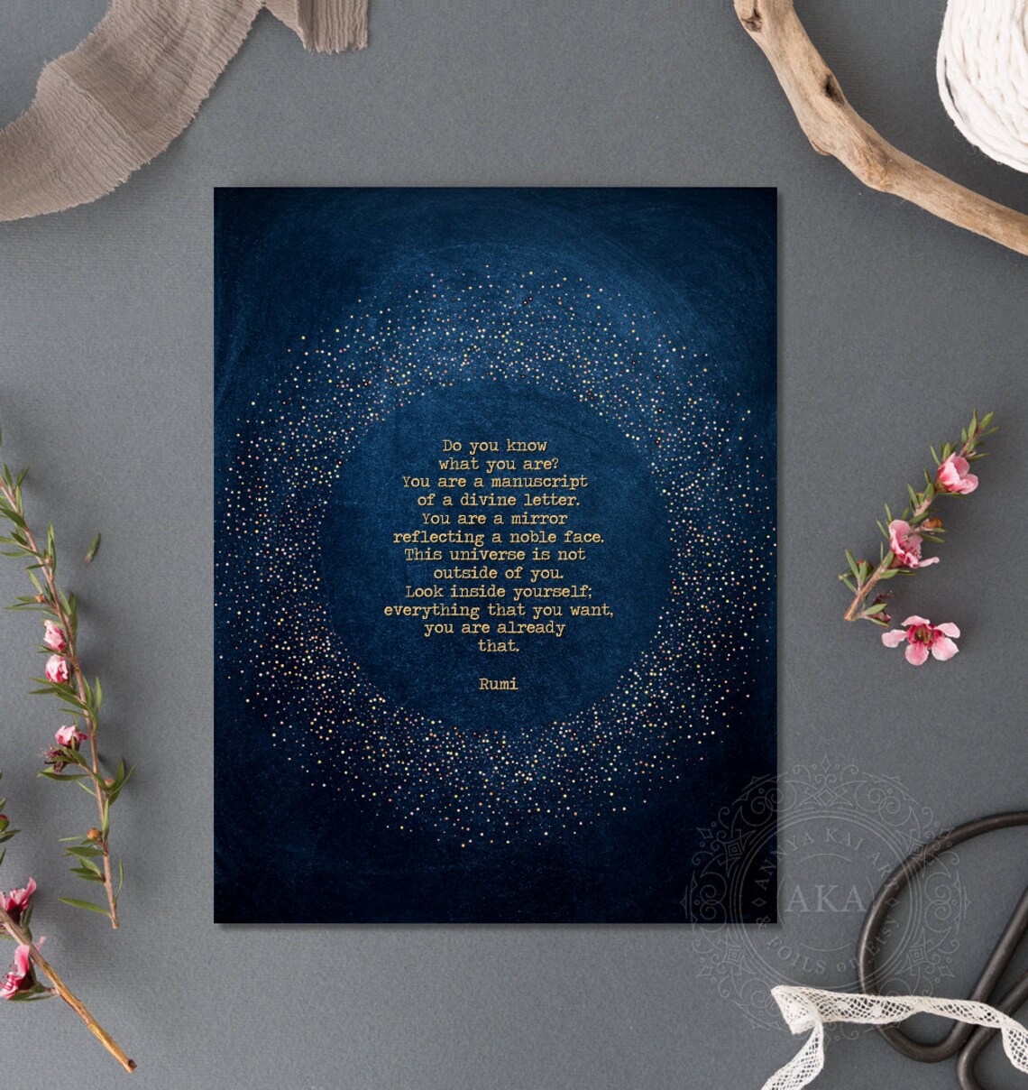 Rumi Poetry Art Print, Divine Universe Star Quote - Image 4