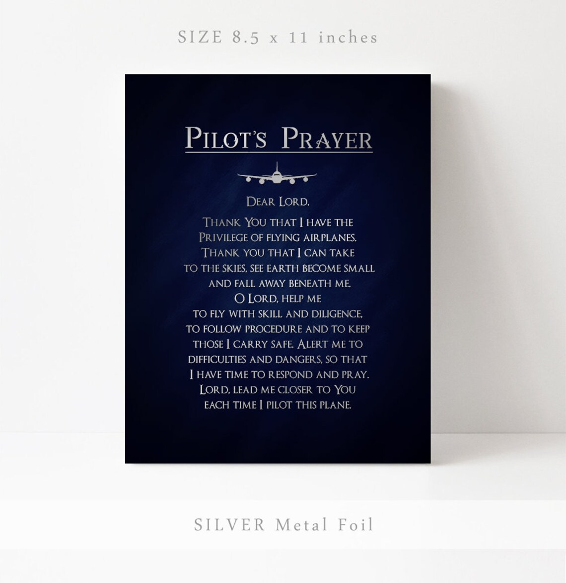 Pilot Prayer Aviation Art Print, Gift for Men - Image 3
