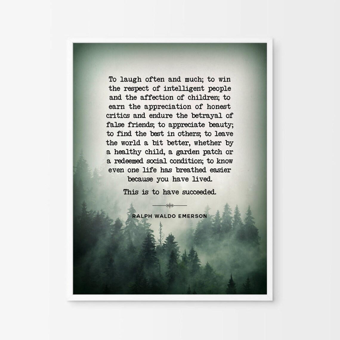 Ralph Waldo Emerson Inspirational Success Quote Art Print - Image 2