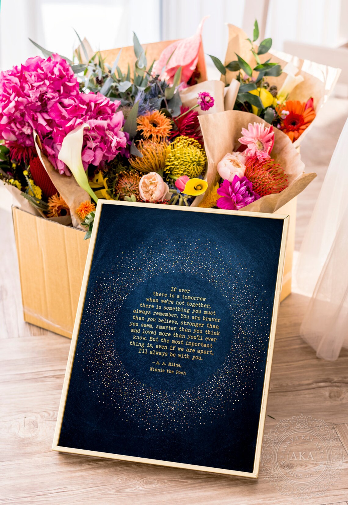 Winnie The Pooh Quote, Gold Foil Wall Art Print - Image 3