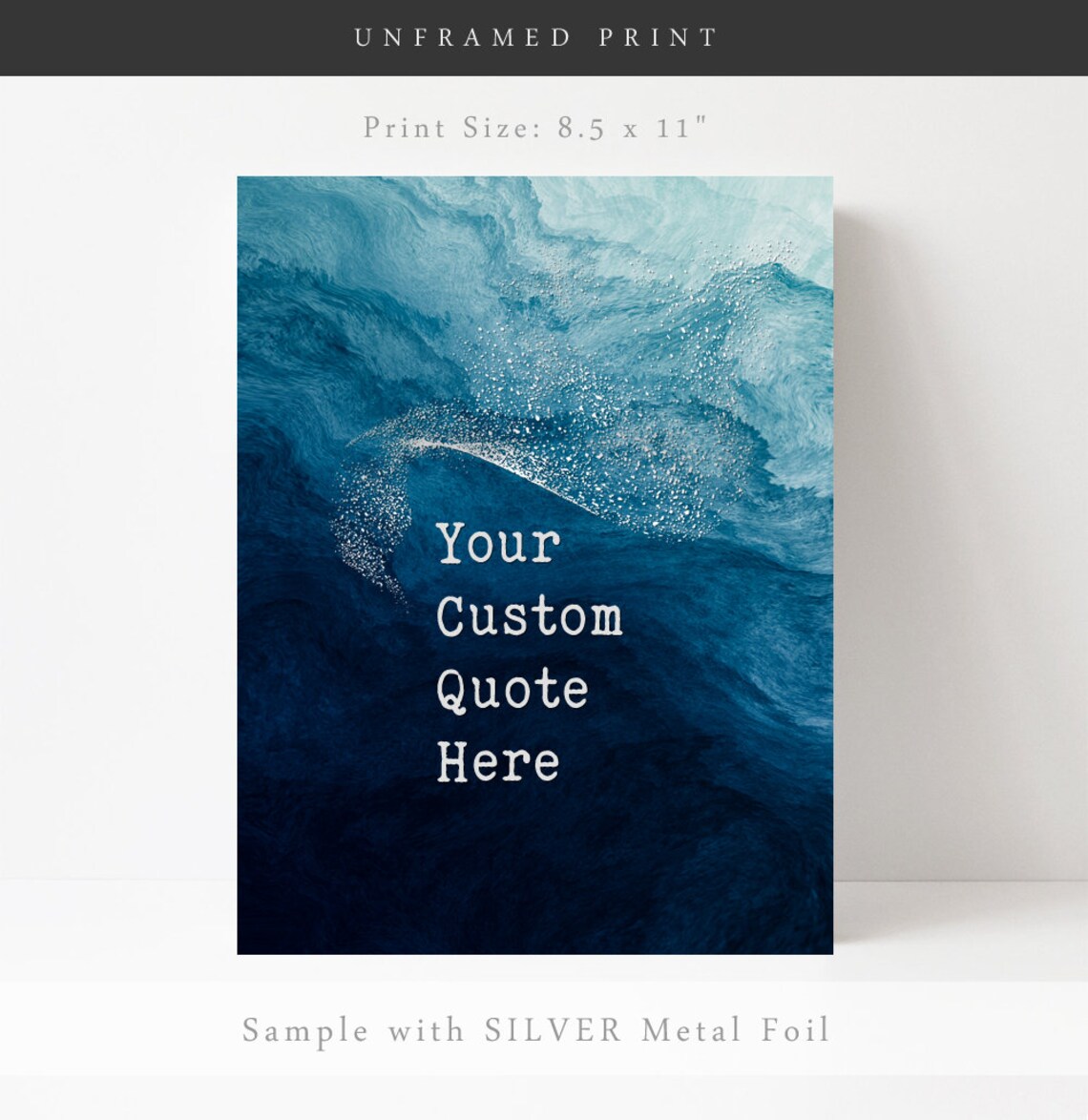 Custom Quote Gold Foil Art Print, Personalized Text - Image 2