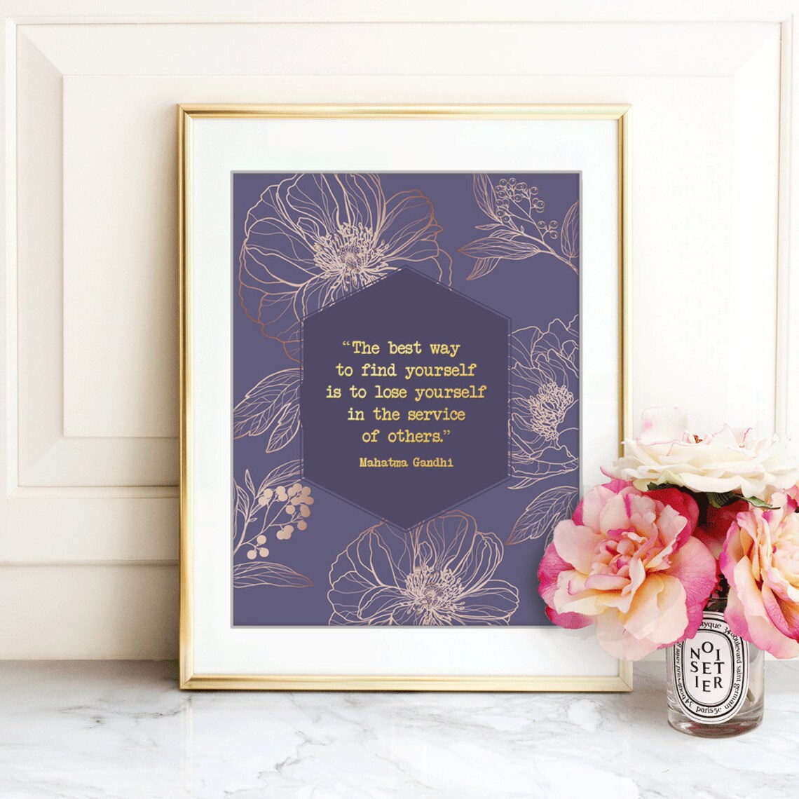 Botanical Gold Print, Social Worker Office Decor - Image 4