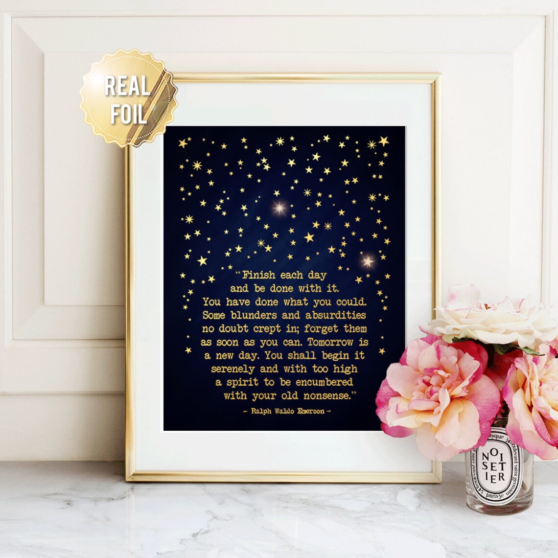 Ralph Waldo Emerson Quote Gold Inspirational Art Print - Image 5