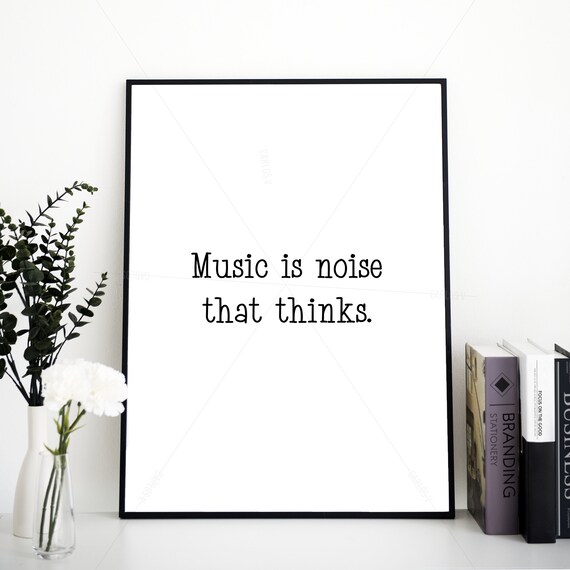 Victor Hugo Music Is Noise That Thinks Typography Quote Wall Art