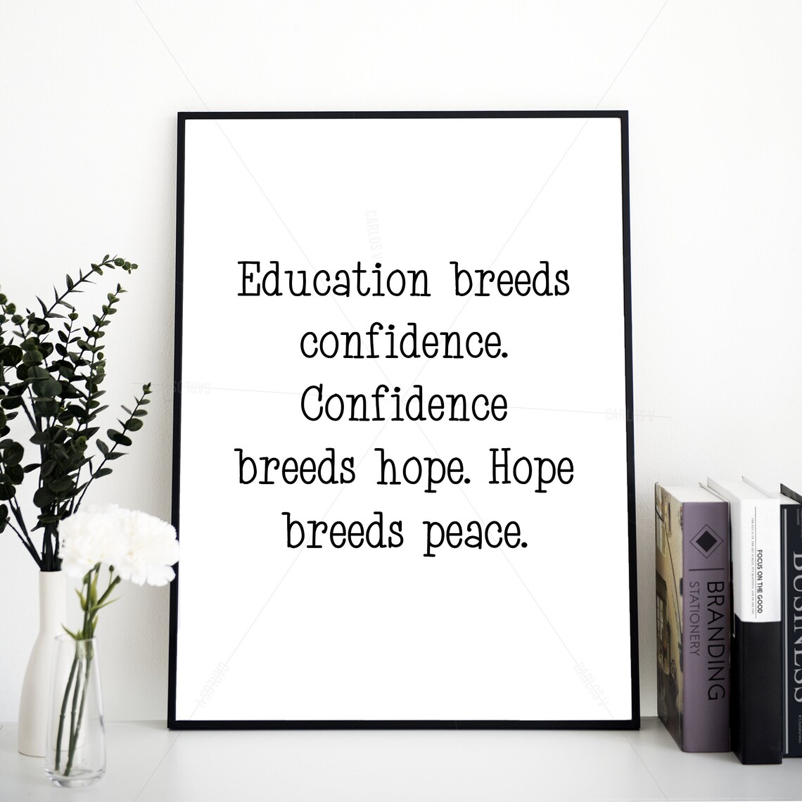 Confucius Education Breeds Confidence Hope Breeds Peace Quote Wall Art