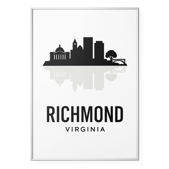 Richmond Virginia State Capitol Silhouette Skyline City Poster