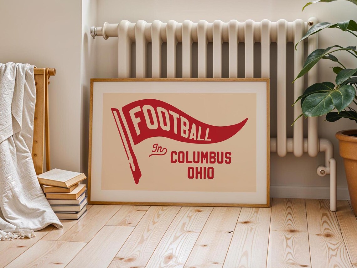 Retro Ohio Football Poster, Columbus Sports Decor - Image 4