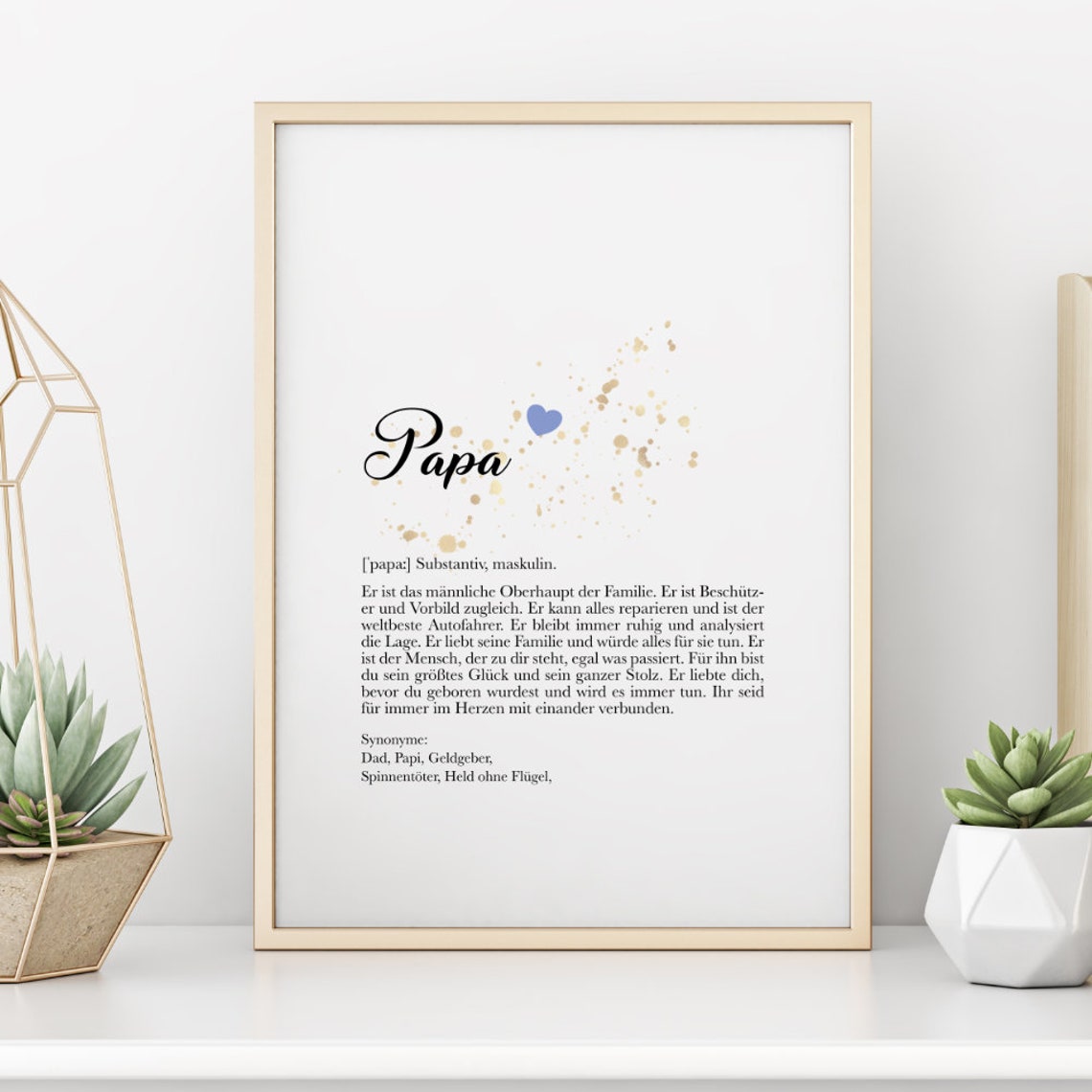 Dad Gift Definition Poster, Fathers Day Birthday Christmas