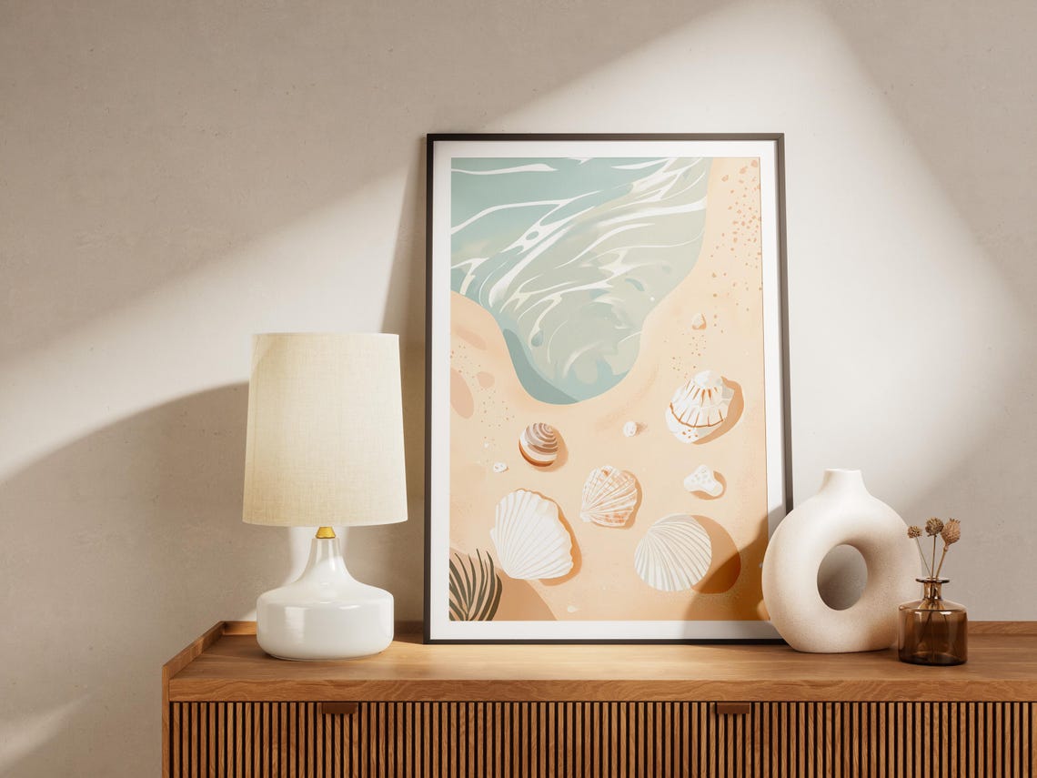 Seashells On The Shore Poster Minimalist Beach Art For Coastal Decor - Image 4