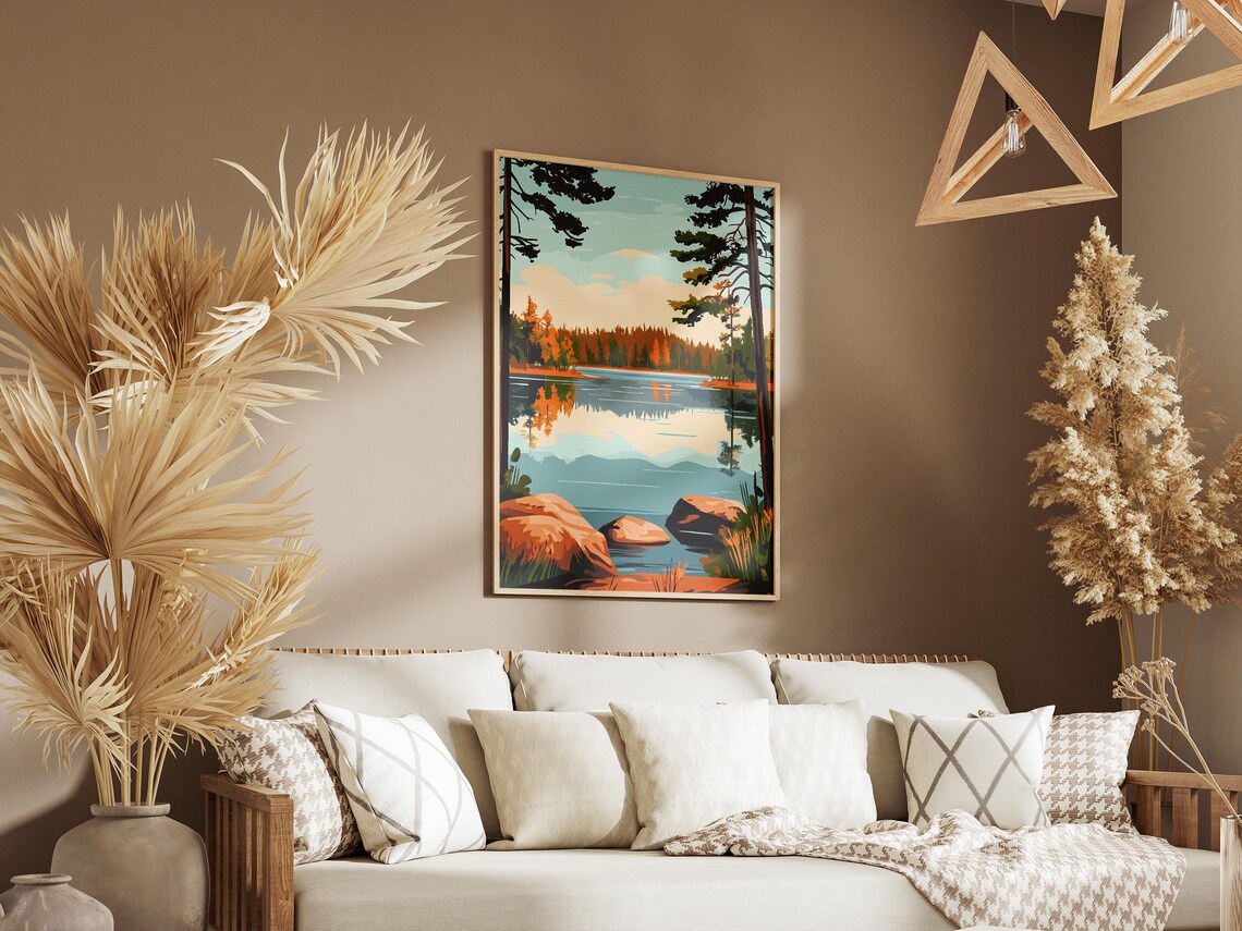 Karelia Lakes Finland Russian Federation Poster Print Scandinavian Lake Nature Wall Art Autumn Landscape Travel Poster Modern Home Decor - Image 3