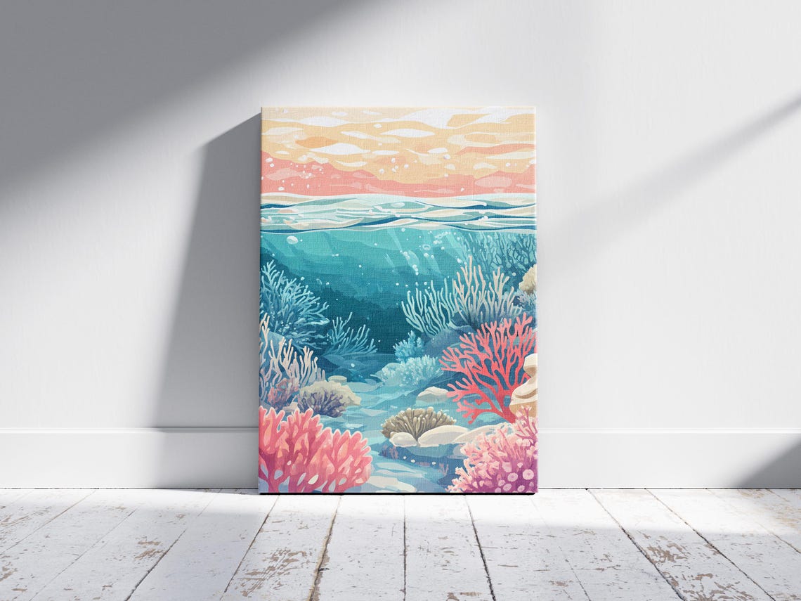 Ocean Coral Reef Poster Print, Coastal Living Room Decor - Image 2