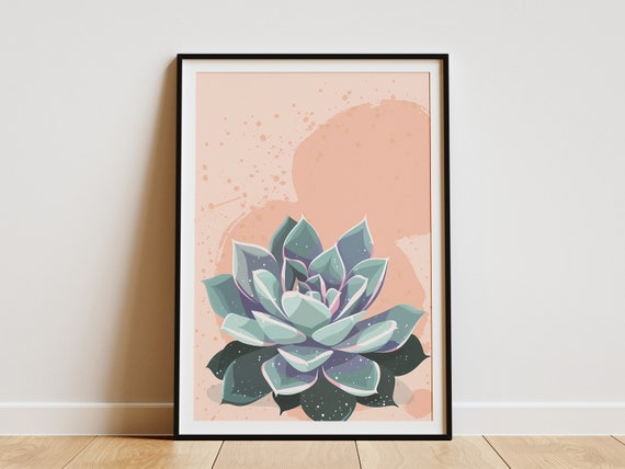 Succulent Plant Poster Minimalist Boho Wall Art Modern Plant Print Home Decor Nursery Decor Watercolor Botanical Art