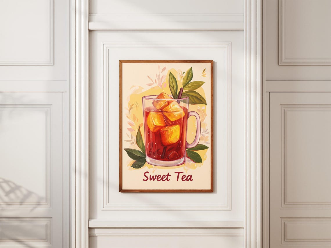Sweet Tea Iced Tea Drink Summer Beverage Illustration Poster - Image 2