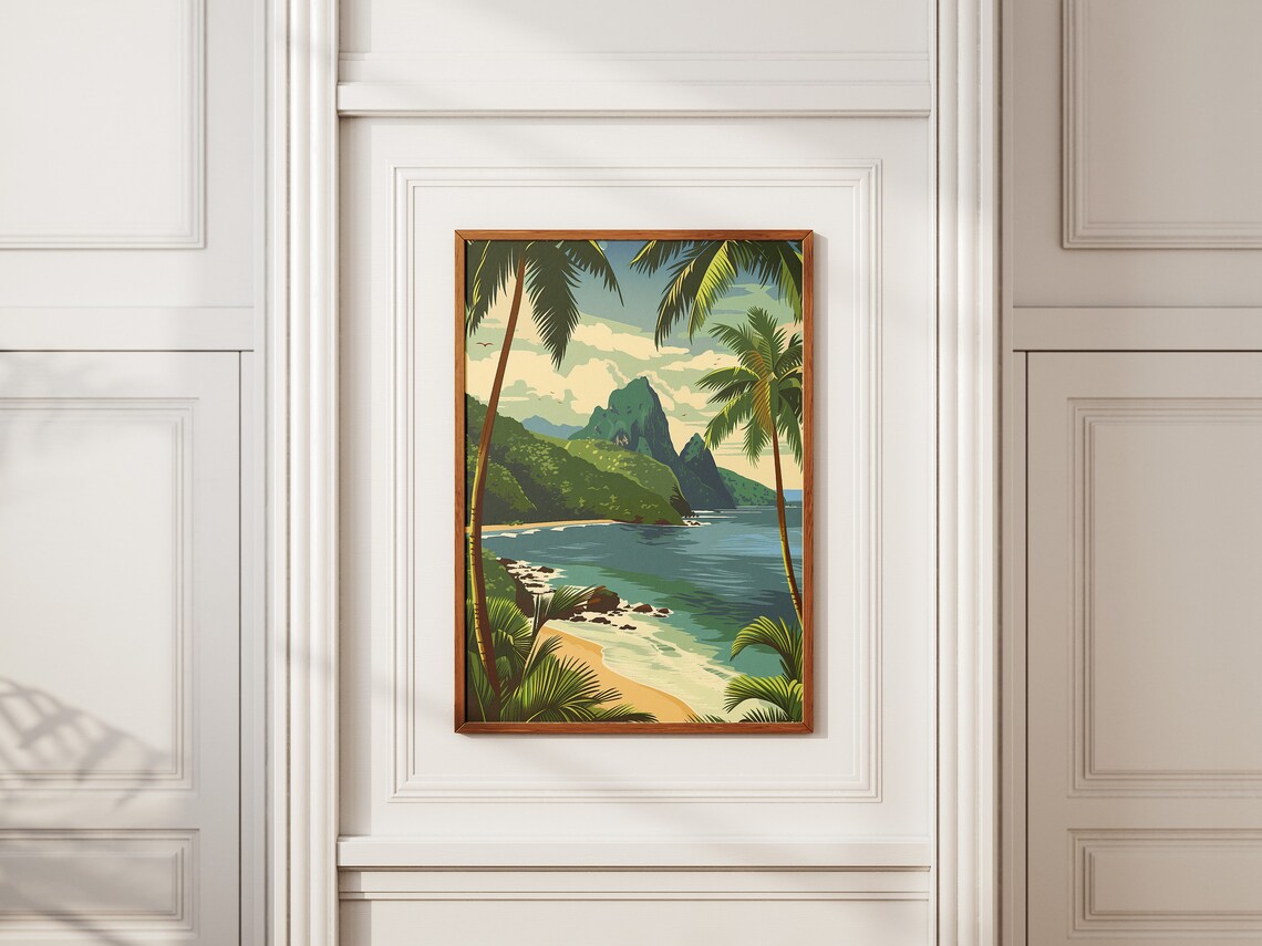 Samoa National Park Vintage Tropical Beach Island Travel Poster - Image 2