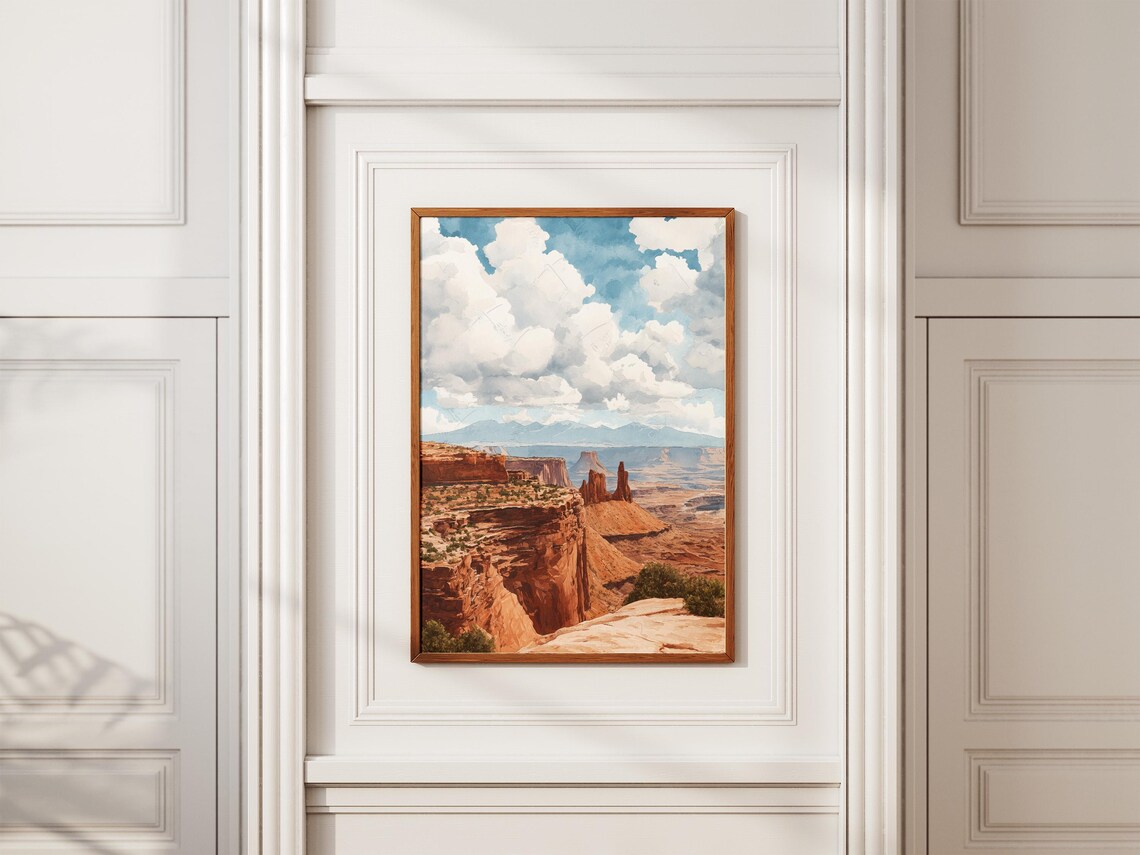 Canyonlands National Park Utah Watercolor Desert Canyon Art Poster - Image 2
