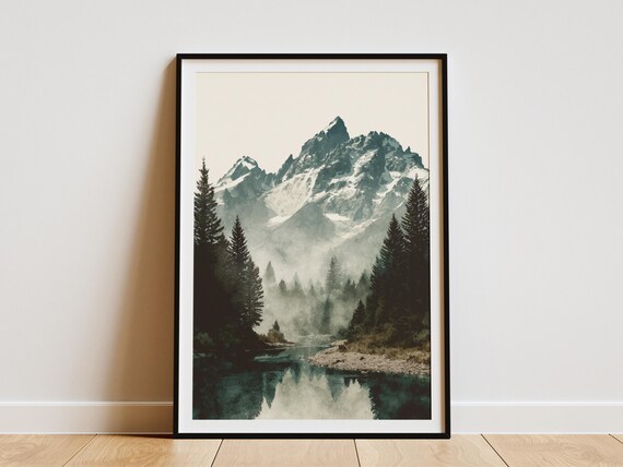 Grand Teton National Park Wyoming Scenic Mountain Lake Poster